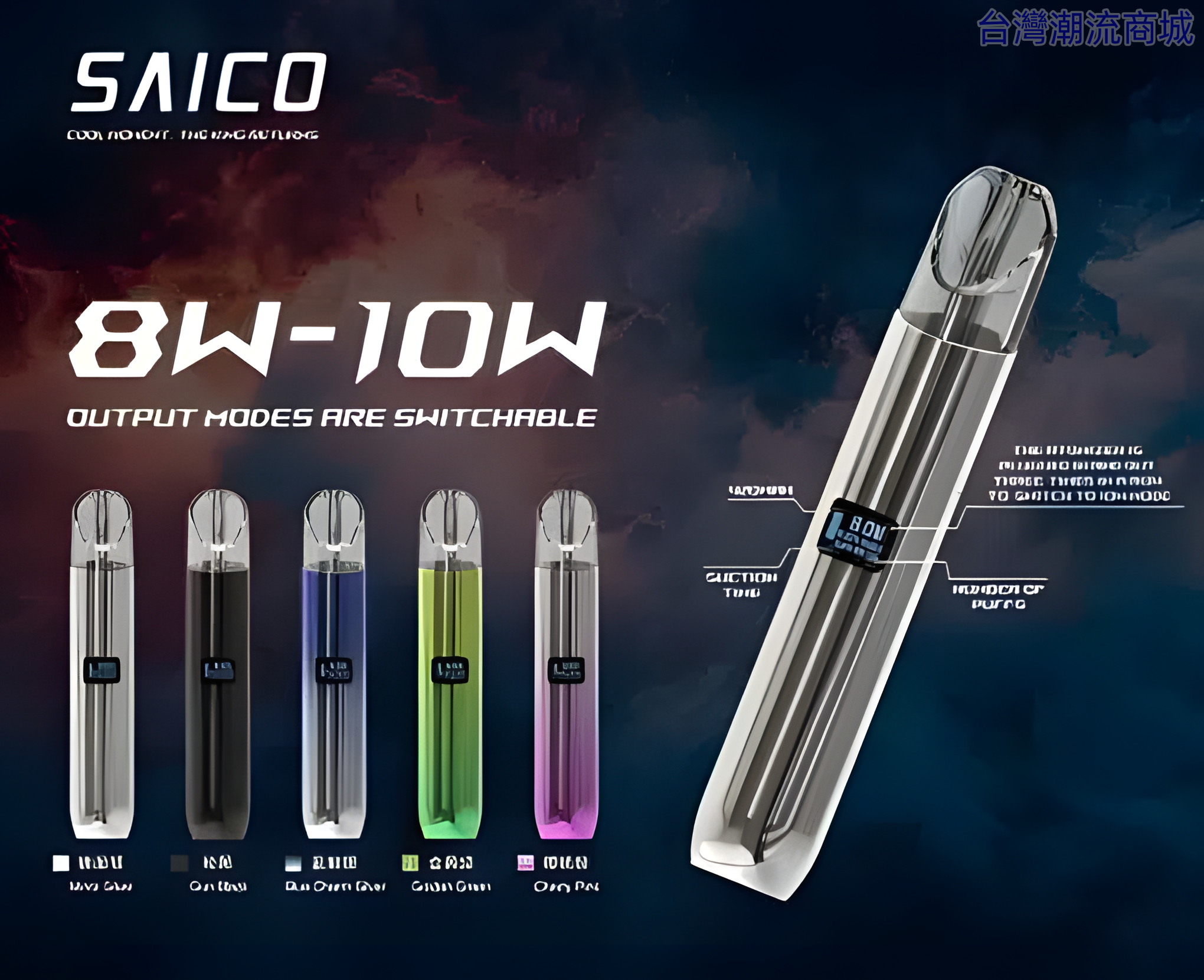 SAICO-炫刻一代電子煙煙機【一代通用】【8w-10w-輸出】【顯示屏】【鋅合金】-1-510x415.jpg_upscayl_4x_upscayl-standard-4x